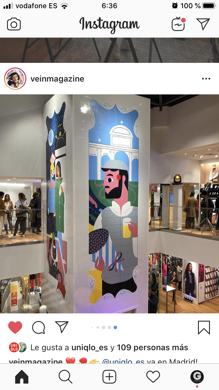 Gunter Gallery curated all artistic actions in the new Uniqlo store in Madrid